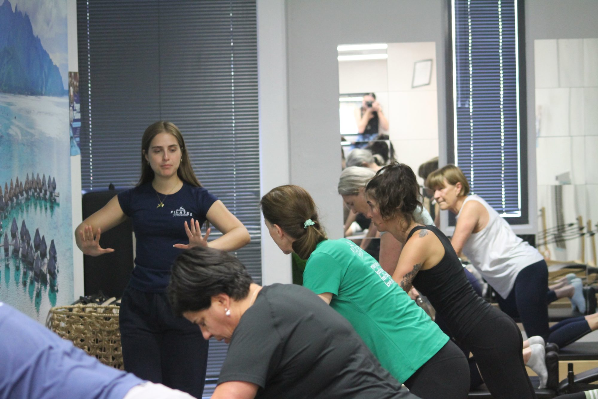 An instructor guiding a small class